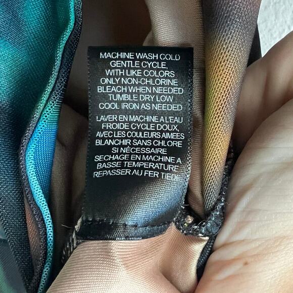 AFRM Harra Cascading Ruffle Mesh Mini Skirt in Water Wave Size M - Picture 5 of 6